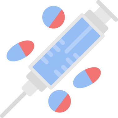 aşı vektör çizim ile şırınga