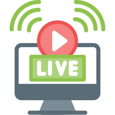 video canlı vektör simgesi