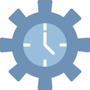 Zaman yönetimi vektör simgesi. biçim düz sembol, kobalt rengi, yuvarlak açılar, beyaz arkaplan