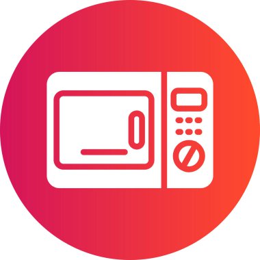 Mikrodalga fırın. Web simgesi basit illüstrasyon