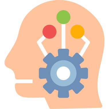 düz stil yaratıcı beyin fikri simgesi