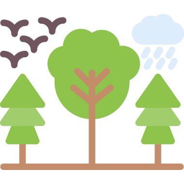 ağaç simgesi, vektör illüstrasyonu