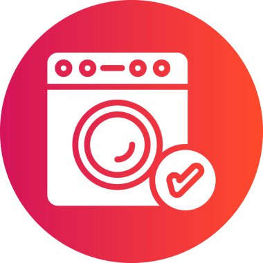 çamaşır makinesi simgesi soyut bir grupta izole