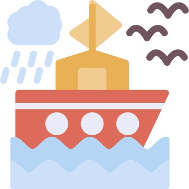 Gemi simgesi vektör illüstrasyonu