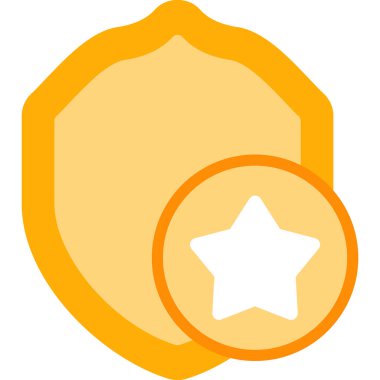 Düz dizaynlı yıldız madalya vektör simgesi