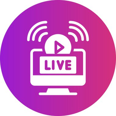 canlı yayın simgesi vektör illüstrasyonu