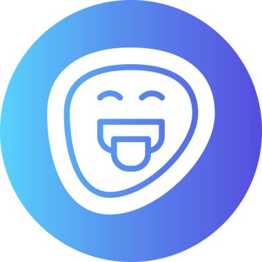 Dili çıkmış bir yüzün vektör çizimi