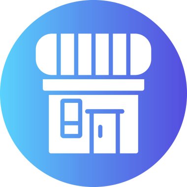 Mavi ve beyaz bir ikonun vektör illüstrasyonu