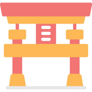 Japon geleneksel Japon ikonu, vektör illüstrasyonu