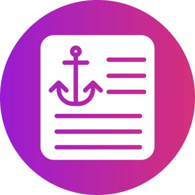 Çapa simgesi olan kağıttan bir teknenin vektör çizimi