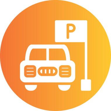 araba park simgesi vektör illüstrasyon