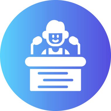 Bilgisayarı ve dizüstü bilgisayarı olan bir adamın vektör çizimi