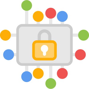 veri güvenlik ağı simgesi düz biçimli