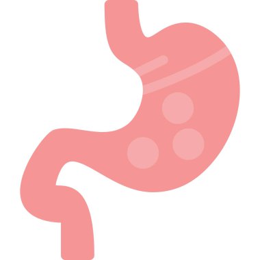 Mide ikonu. Web için mide vektörü illüstrasyonunun basit bir gösterimi