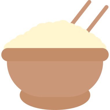 pirinç kasesi, illüstrasyon, beyaz arka planda vektör.