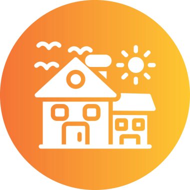 Bir ev simgesinin vektör illüstrasyonu