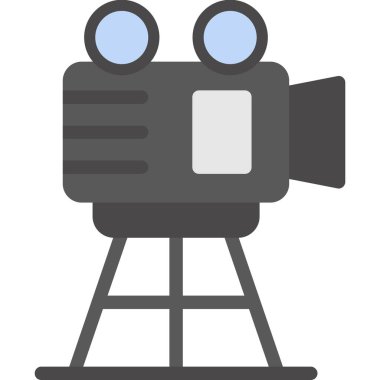 Sinema kamerası ikonu. Web için film alkışlayıcı vektör simgelerinin basit gösterimi