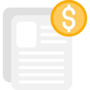 iş belge düz simgesi, vektör çizim