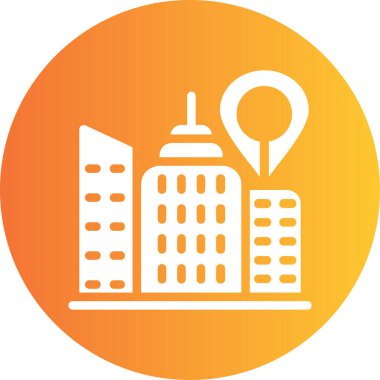 Bir şehir simgesinin vektör illüstrasyonu