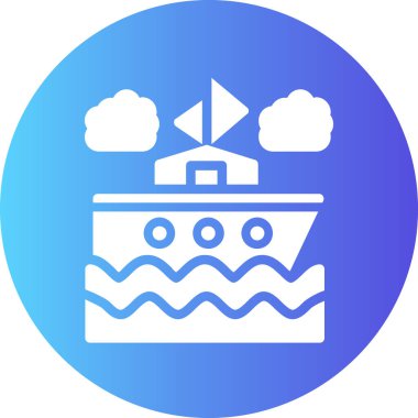 Gemi. Web simgesi basit illüstrasyon