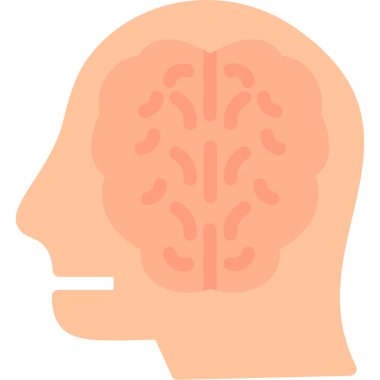 Beyin. Web simgesi basit illüstrasyon