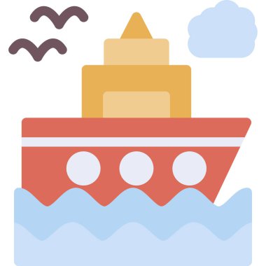 Gemi. Web simgesi basit illüstrasyon