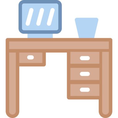 Mobilya. Web simgesi basit illüstrasyon