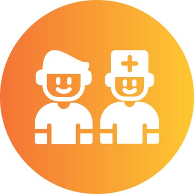 Tıbbi ekip. Web simgesi basit illüstrasyon