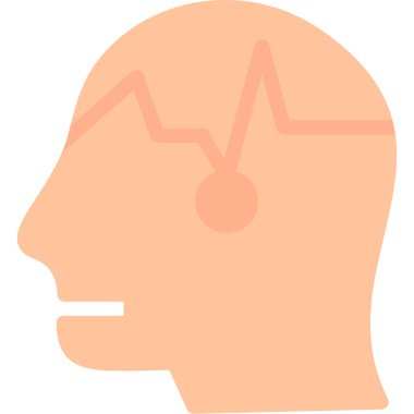 Kalp ikonu vektör illüstrasyonlu insan kafası