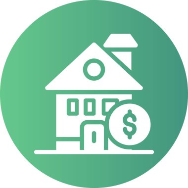 Gayrimenkul düz simgesi, vektör, illüstrasyon