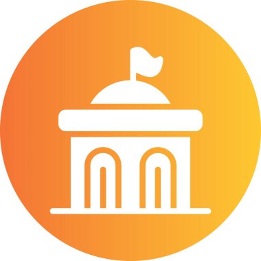 Bir bina simgesinin vektör illüstrasyonu