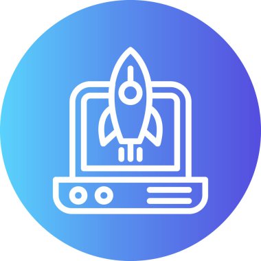 Roket. Web simgesi basit illüstrasyon