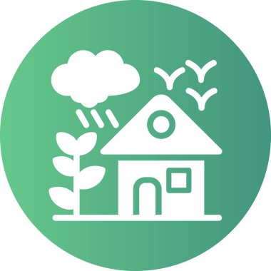 Bir ev simgesinin vektör illüstrasyonu