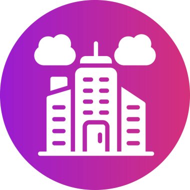 Modern binanın vektör illüstrasyonu