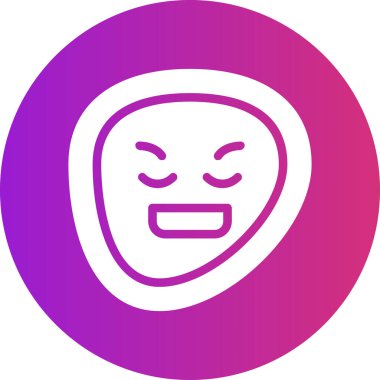 Kızgın surat ifadesi. Basit resimleme