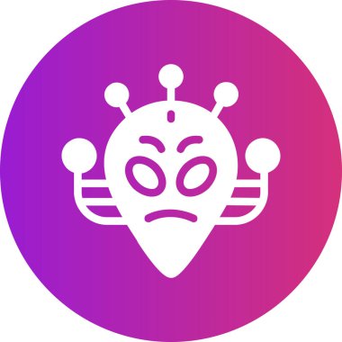 Tatlı bir uzaylı çizgi film ikonunun vektör çizimi