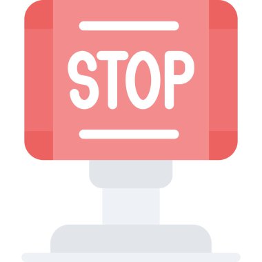 Dur işareti düz vektör simgesi