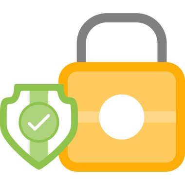 Güvenlik kalkanı düz simgesi