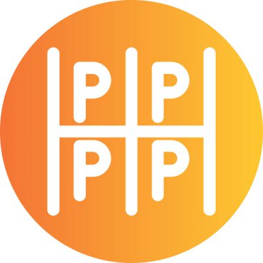 İlk p harfi logosunda negatif boşluk var. yaratıcı tipografi vektör şablonu