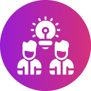 Beyaz arka planda izole edilmiş insan kafası simgesi olan renkli ampul. Enerji konsepti. Fikir ve yenilik sembolü. Gradyan dairesel rastgele şekiller. vektör.