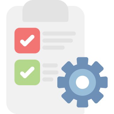 Kontrol listesi düz simgesi, vektör illüstrasyonu