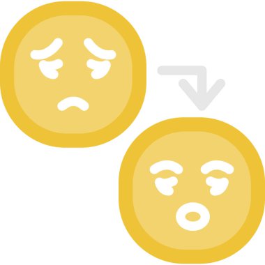 Üzüntülü ve üzgün bir yüzün bir damlasının vektör çizimi