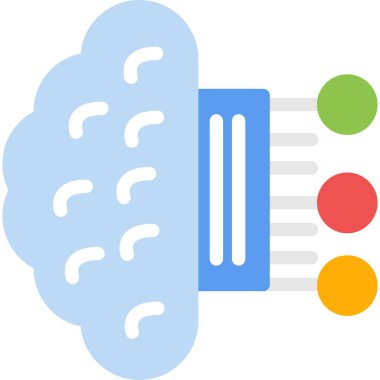 Beyin beyin ikonu düz stil