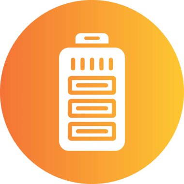 Benzersiz Batarya Vektörü Kabartma Simgesi