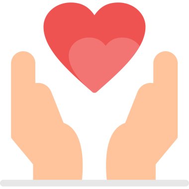 eli olan kalp, aşk konsepti, vektör, renk çizimi