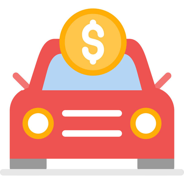 car dollar dollar icon in filled - outline style