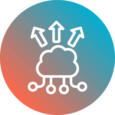 Bulut hesaplama simgesi beyaz arkaplanda izole edildi. Web sembolü illüstrasyonu.