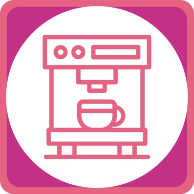 Kahve makinesi. Web simgesi basit illüstrasyon