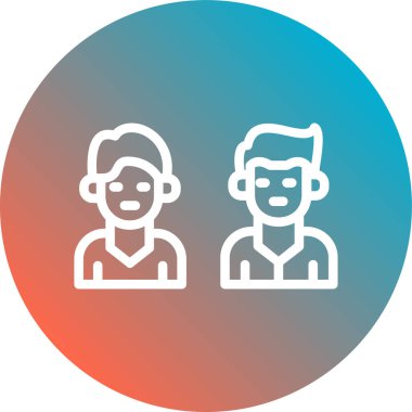 Saç stili simgesi olan avatar adam, vektör illüstrasyonu