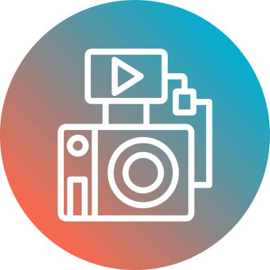 Kamera simgesinin vektör illüstrasyonu